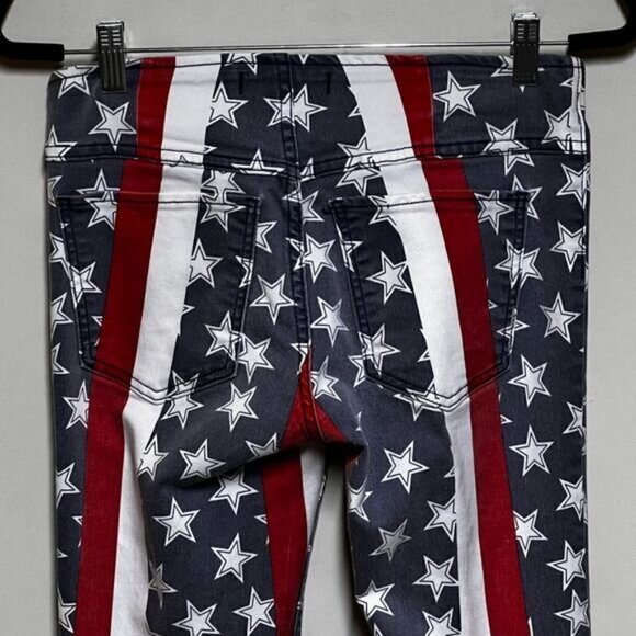 Rare Free People Stars and Stripes pull on Penny Flares Womens Sz 27 - Picture 10 of 12